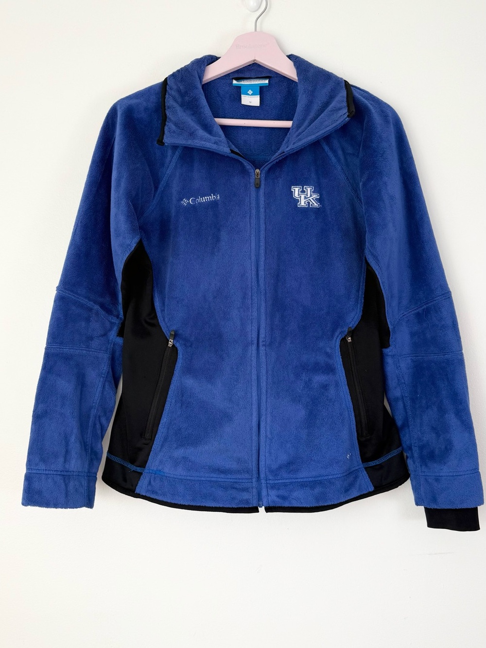 Columbia Kentucky Logo Women's Royal Blue Fleece Jacket with Black Panels Medium